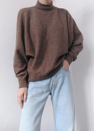 Шерстяний светр джемпер шерсть h&m коричневий светр шерсть джемпер пуловер реглан лонгслів кофта оверсайз6 фото