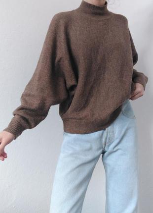 Шерстяний светр джемпер шерсть h&m коричневий светр шерсть джемпер пуловер реглан лонгслів кофта оверсайз10 фото