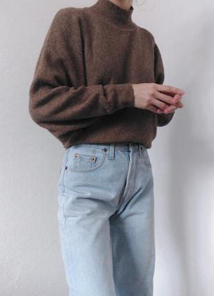 Шерстяний светр джемпер шерсть h&m коричневий светр шерсть джемпер пуловер реглан лонгслів кофта оверсайз7 фото