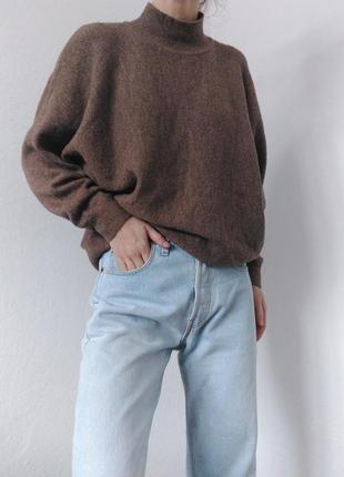 Шерстяний светр джемпер шерсть h&m коричневий светр шерсть джемпер пуловер реглан лонгслів кофта оверсайз8 фото