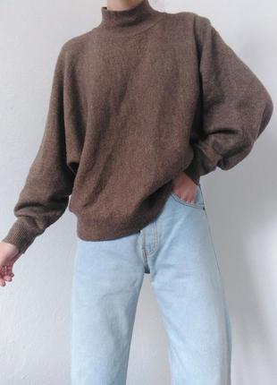Шерстяний светр джемпер шерсть h&m коричневий светр шерсть джемпер пуловер реглан лонгслів кофта оверсайз5 фото
