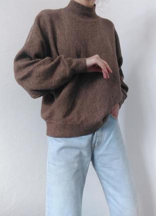 Шерстяний светр джемпер шерсть h&m коричневий светр шерсть джемпер пуловер реглан лонгслів кофта оверсайз9 фото