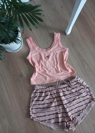 ❤жіноча піжамка літній комплектик ❤s m 💯cotton