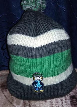 Демисезонная шапка шапочка для мальчика woolmark.