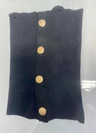Жакет кардиган жіночий чорний трикотажний на ґудзиках зі знімним коміром7 фото