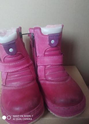 Зимові стильні актуальні модні рожеві черевики на цегейці