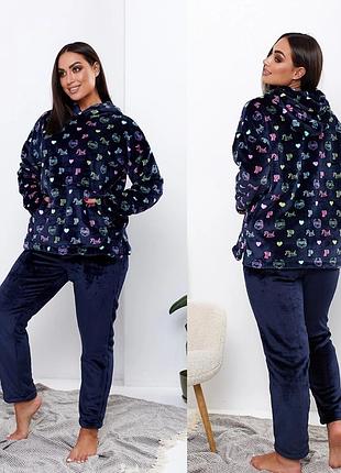 Найтепліший домашній костюм -піжамка. тканина - пухнаста , полірована махра-неймовірно приємна на дотик, дуже тепла , пухнаста с обох сторін2 фото