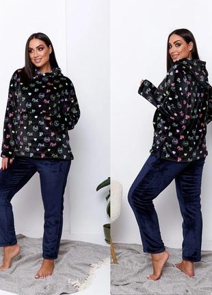 Найтепліший домашній костюм -піжамка. тканина - пухнаста , полірована махра-неймовірно приємна на дотик, дуже тепла , пухнаста с обох сторін4 фото