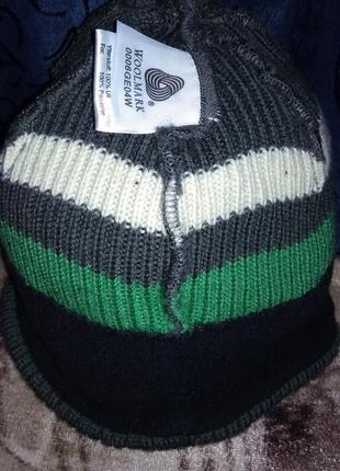 Демисезонная шапка шапочка для мальчика woolmark.3 фото
