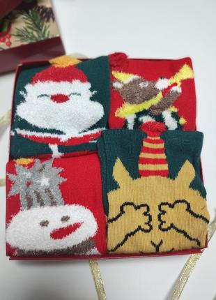 Дитячі😍🎈⛄🌲 подарункові шкарпетки у новорічній упаковці))3 фото