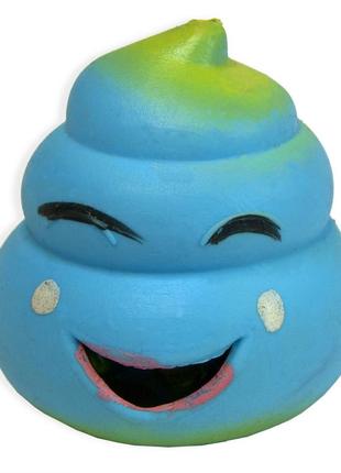 Іграшка-антистрес гумова какашка єдинорога з орбізом (блакитна)