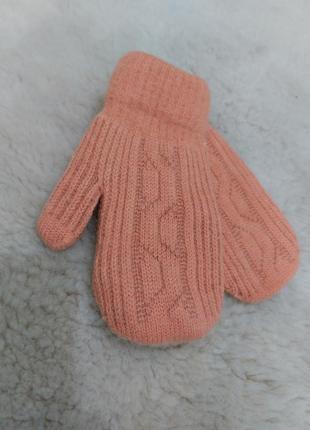 Перчатки теплые на девочку варежки