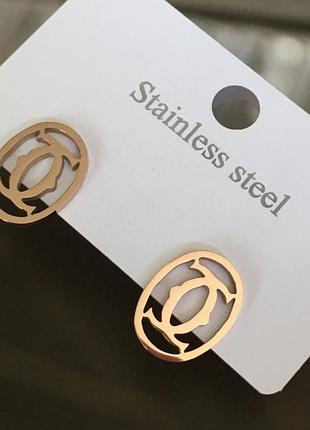 Серьги из медицинского золота stainless steel, xuping позолоченные