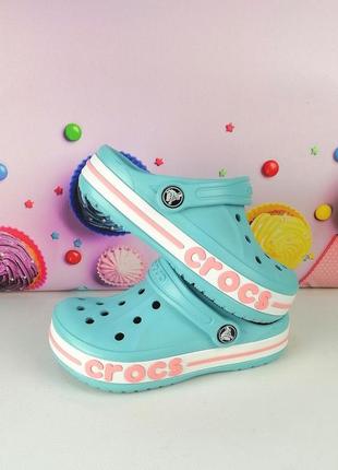 Крокси bayaband kid's дитячі сабо для дівчаток блакитні, рожеві