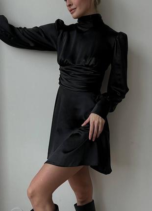 Шовкова сукня міні з відкритою спинкою / шолковое мини с открытой спинкой8 фото