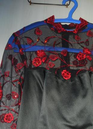 Супер нарядное вечернее платье стрейч-атлас и кружево 46-48 размер в идеале5 фото