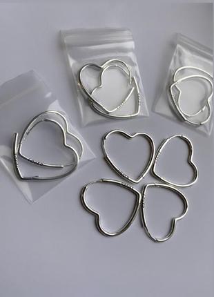 Сережки сердце срібло 925 проба6 фото