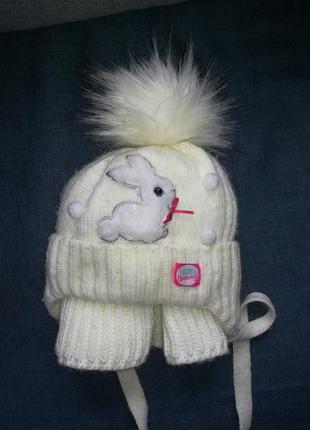 Зимова шапочка з хомутом