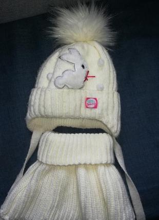 Зимова шапочка з хомутом2 фото