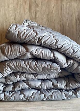 Одеяло 4 сезона зима-лето двуспального размера 175х210 ода стеганное на кнопках  3 в 1 цвет - серый