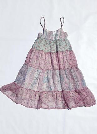 Нежное воздушное летнее цветочное платице zara