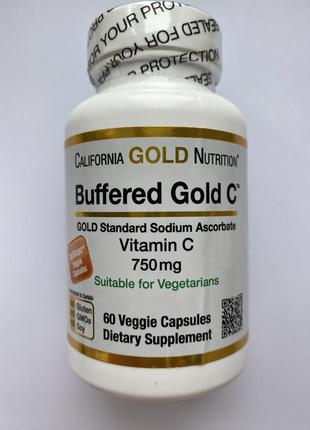 California gold nutrition, буферизований вітамін c в капсулах, vitamin c, 750 мг, 60 капсул1 фото