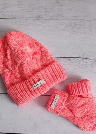 Шапка, рукавички, рукавиці + шапочка комплект name it 5-6 років 52/53