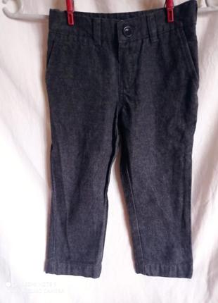 К. бавовняні сірі твід щільні  фірмові штани john lewis бавовна джинс2 фото