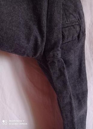 К. бавовняні сірі твід щільні  фірмові штани john lewis бавовна джинс6 фото