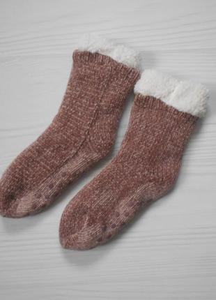 Тёплые носки с мехом тапочки 🌺1 фото