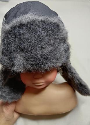 Зимняя шапка ушанка мужская меховая на флисе1 фото