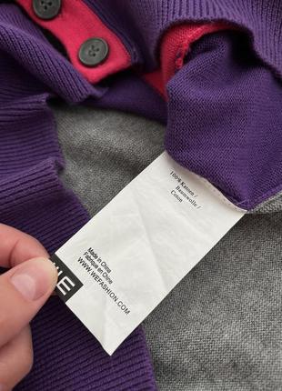 Чоловічий кардиган сірий фіолетовий светр на гудзиках m/38/48 we6 фото