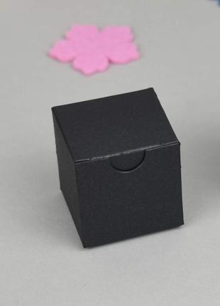 Коробочка 3,5×3,5×3,5 см, чорно-сіра (antracite) з дизайнерського картону2 фото