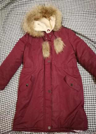 Зимняя очень теплая парка на овчине dasti до - 30 градусов