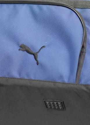 Дорожня спортивна сумка пума puma biz синя чорна тканинна для тренувань та подорожей на 60 л3 фото