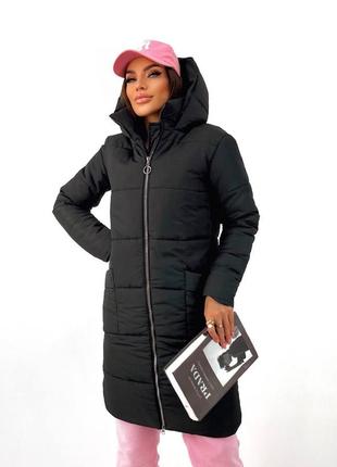 Куртка на синтепоне женская, утепленная теплая зимняя курточка модная пальто красивое 362010 фото