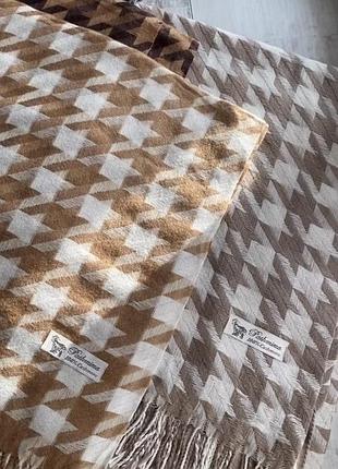 Шарф кашемир гусиная лапка звездочка ломаная клетка