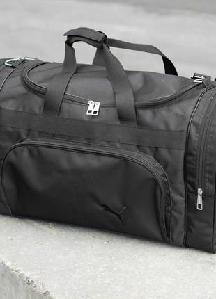 Чоловіча дорожня спортивна сумка пума puma чорна міцна міцна містка на 60 літрів7 фото