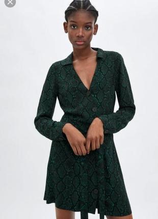 Плаття zara в зміїний принт s-m