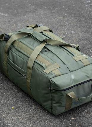 Армейский тактический транспортный баул novator зеленый сумка рюкзак на 80 л военный для вещей1 фото