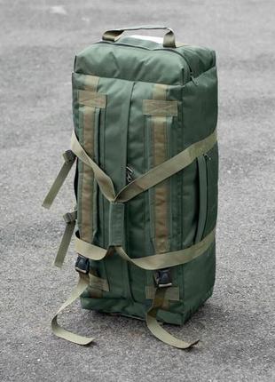 Армійський тактичний транспортний баул novator зелений сумка рюкзак на 80 літрів воєн для речей3 фото