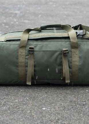Армейский тактический транспортный баул novator зеленый сумка рюкзак на 80 л военный для вещей6 фото