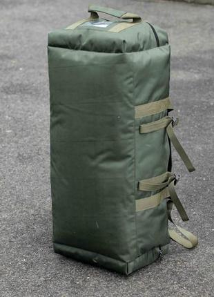 Армійський тактичний транспортний баул novator зелений сумка рюкзак на 80 літрів воєн для речей4 фото