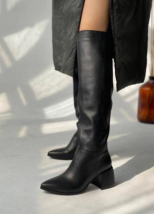 Елегантні шкіряні чобітки єврозима єврошерсть європейка чоботи з натуральної шкіри замші замшеві