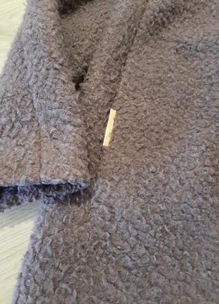 Пальто женское тёплое тедди ткань букле из натуральной шерсти5 фото