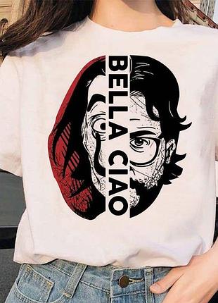 Футболка з принтом "паперовий дім bella ciao"