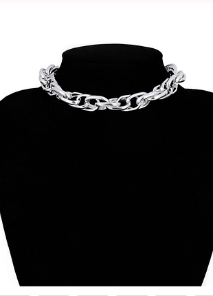 Ланцюг кольє ланцюжок чокер великий складне плетіння кольє намисто під срібло нова