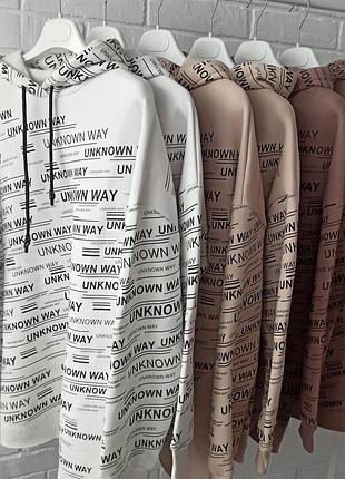 😍худі туніка із принтом тепла із бавовни в кольорах