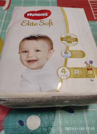 Подгузники huggies elite soft 4 33 шт.