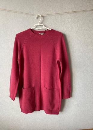 Прекрасный ярко-розовый длинный кашемировый свитер cos5 фото